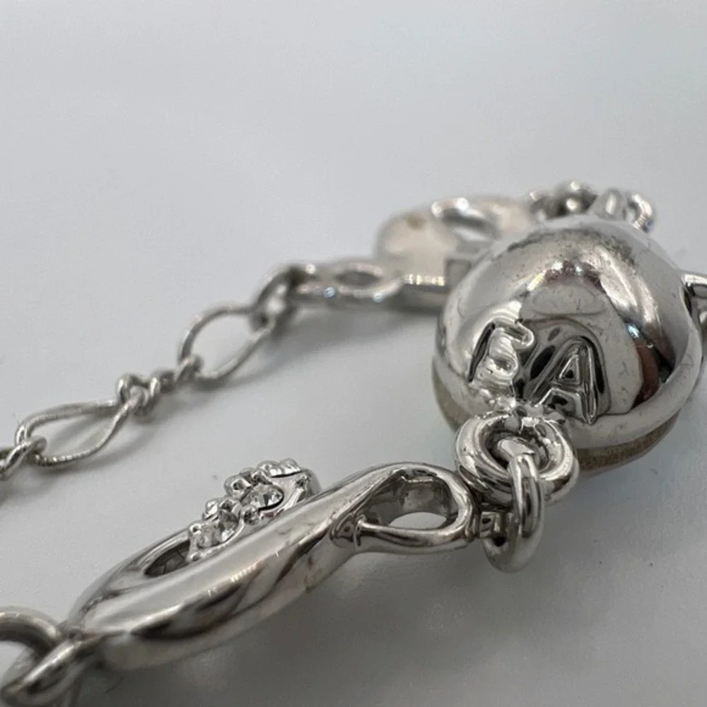 FA‎ 925 Sterling Silver AB Crystal Teardrop Bracelet Rhinestone Adjustable